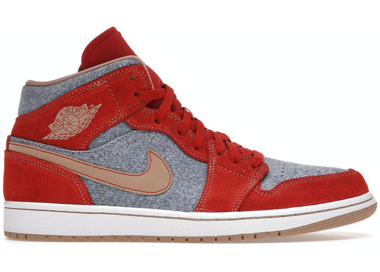 Jordan 1 Mid Denim Red 