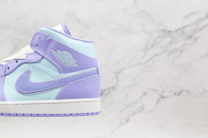 Jordan 1 Mid Purple Aqua 