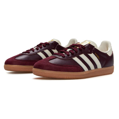 Adidas Samba OG Maroon Gold Metallic 