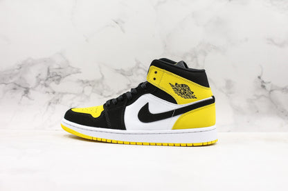 Jordan 1 Mid Yellow Toe Black 
