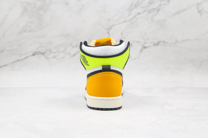 Jordan 1 Retro High White Black Volt University Gold 