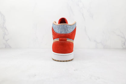 Jordan 1 Mid Denim Red 