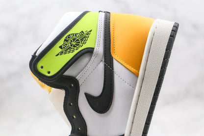 Jordan 1 Retro High White Black Volt University Gold 