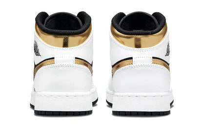 Jordan 1 Mid White Gold Black 