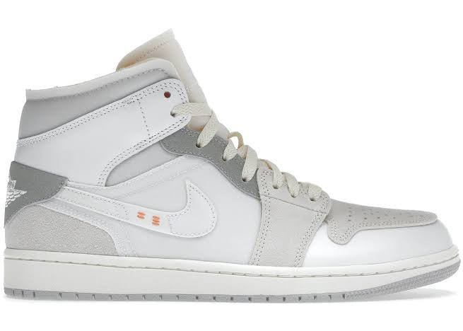 Jordan 1 Mid Craft Inside Out White Gray 
