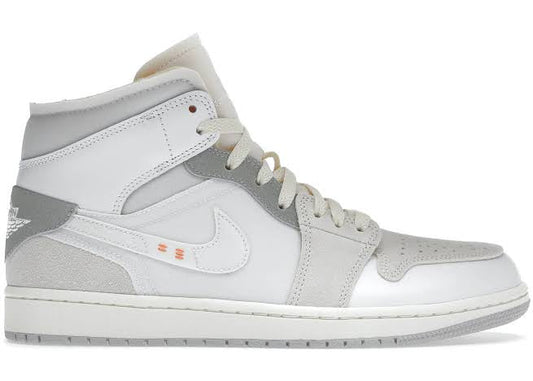 Jordan 1 Mid Craft Inside Out White Gray 