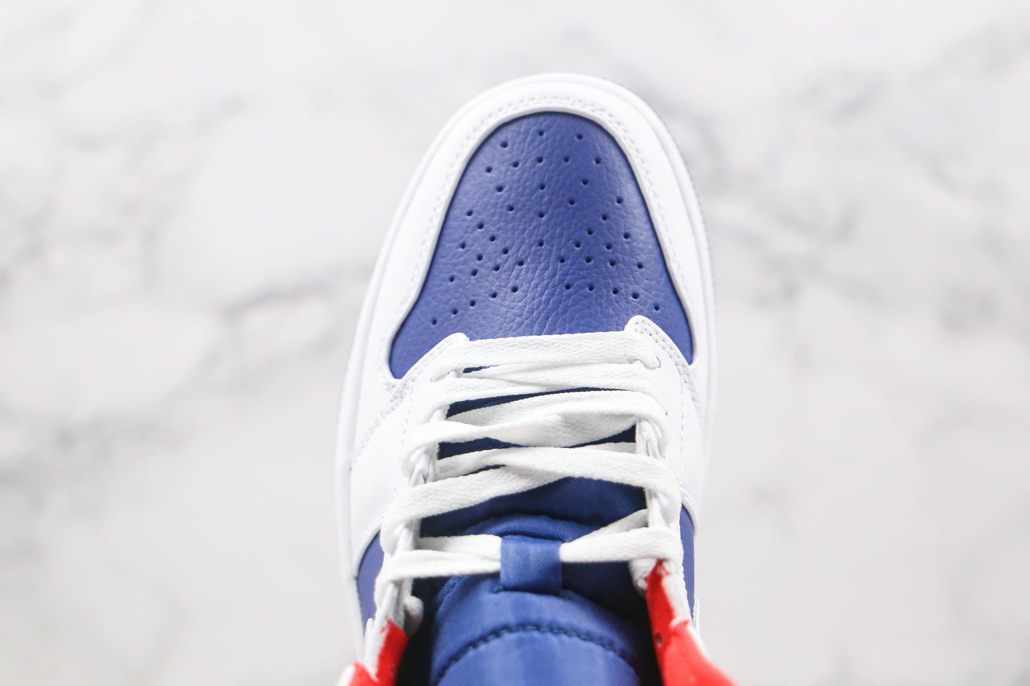 Jordan 1 Mid White Laser Orange Deep Royal Blue 