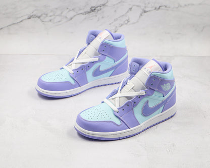 Jordan 1 Mid Purple Aqua 