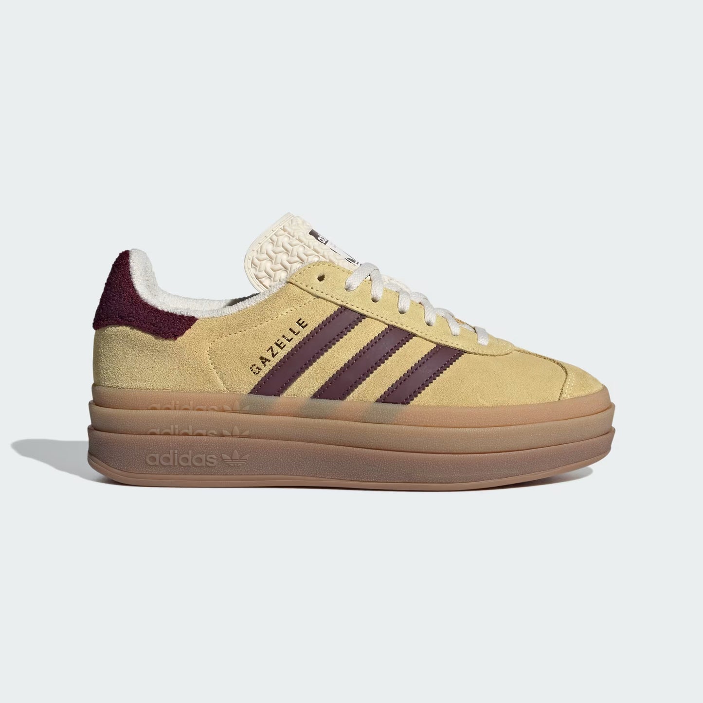 Adidas Gazelle Bold Almost Yellow Maroon 