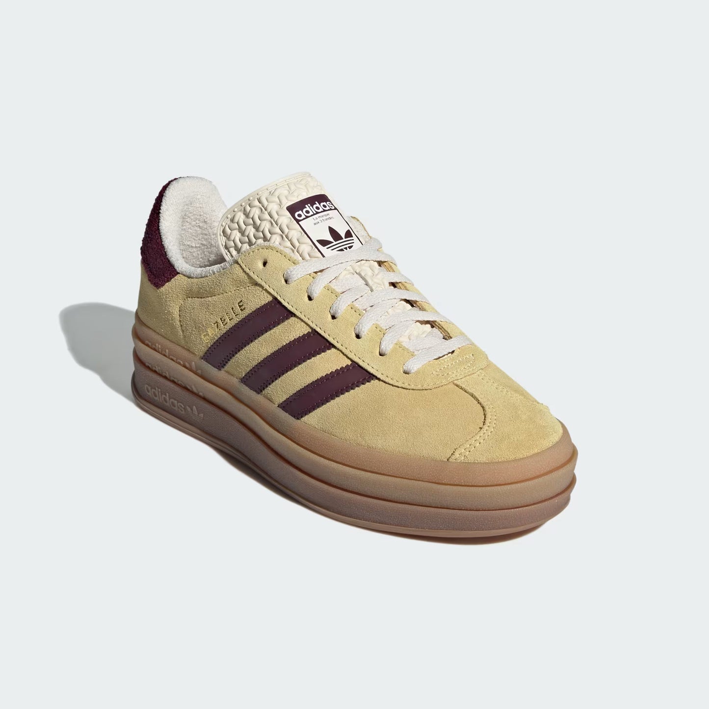 Adidas Gazelle Bold Almost Yellow Maroon 